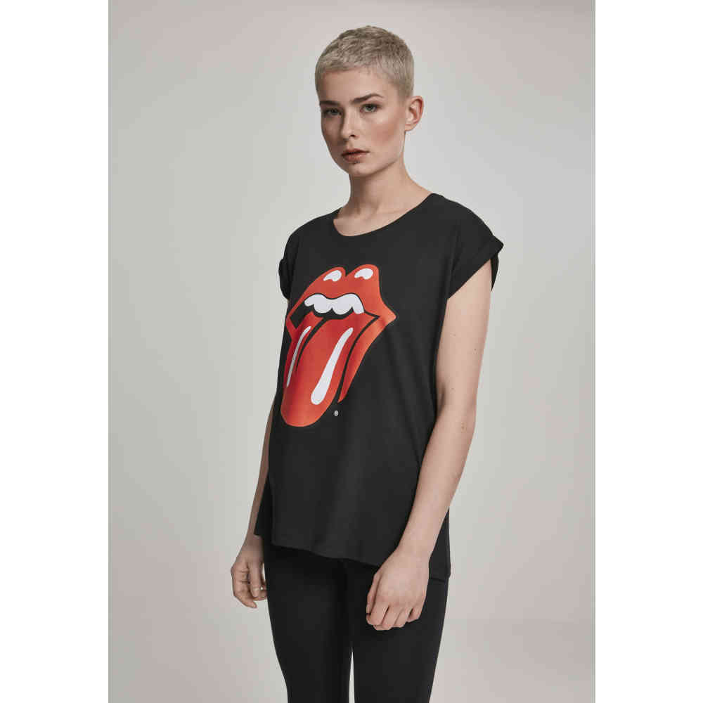 Merchcode The Rolling Stones - Rolling Stones Tongue Tshirt Femme - Noir
